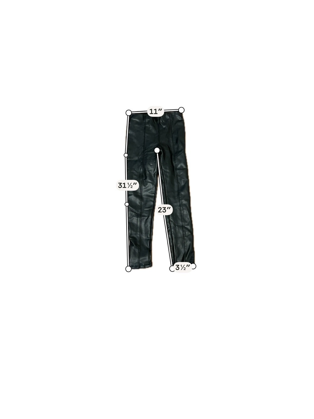 Mayoral Girls Black Faux Leather Leggings Size 10 Trendy Pull On Pants NWT - Picture 7 of 8
